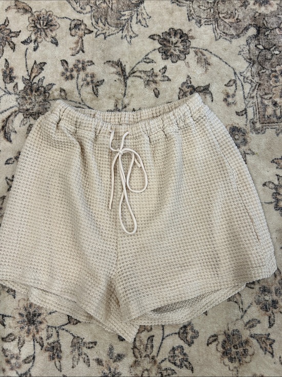 SABO Pants - NWT! Emel Waffle-Knit Drawstring Athletic Shorts - Cream